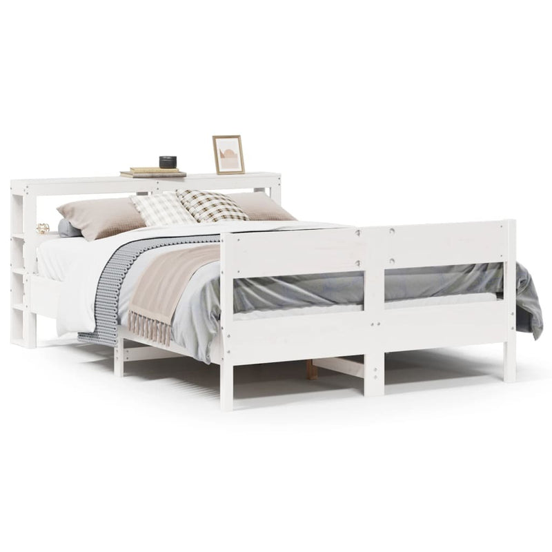 Bed Frame without Mattress White 120x190 cm Small Double Solid Wood Pine