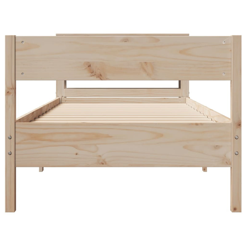 Bed Frame without Mattress 75x190 cm Small Single Solid Wood Pine