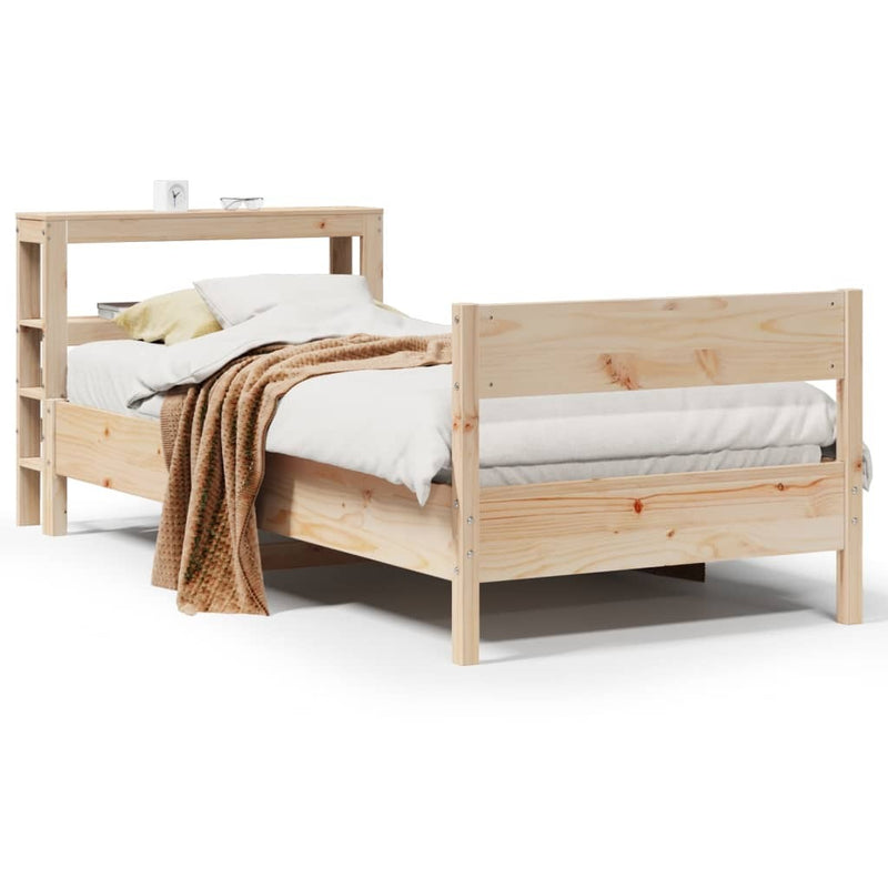 Bed Frame without Mattress 75x190 cm Small Single Solid Wood Pine