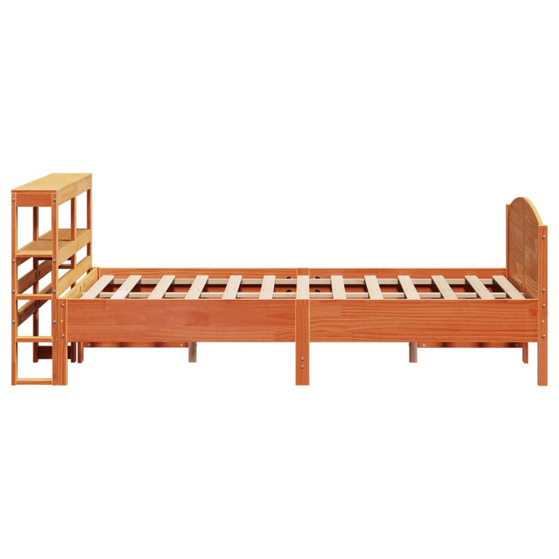 Bed Frame without Mattress Wax Brown 120x190 cm Small Double Solid Wood Pine