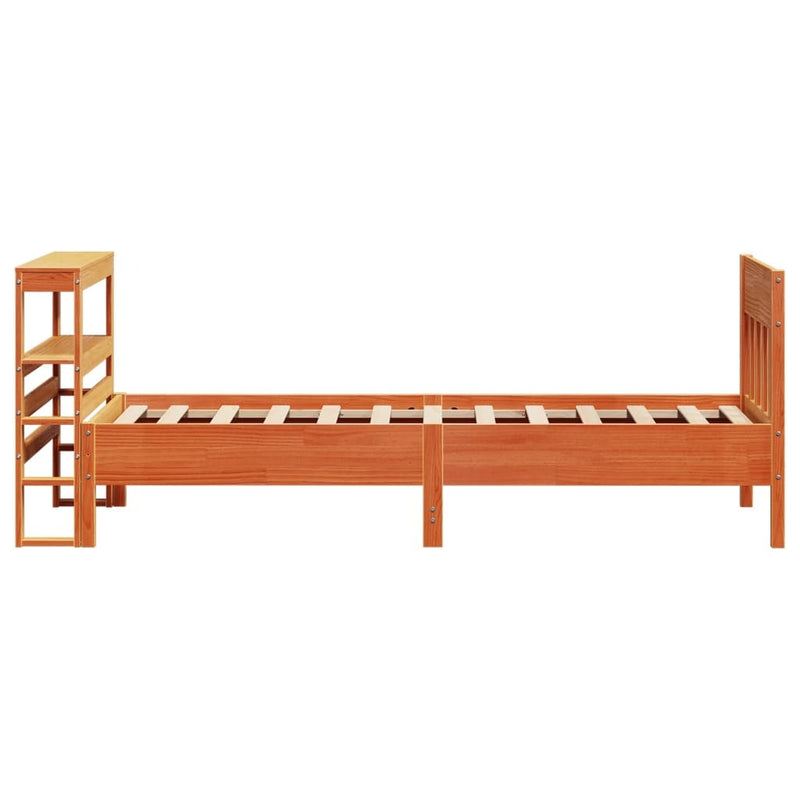 Bed Frame without Mattress Wax Brown 90x200 cm Solid Wood Pine