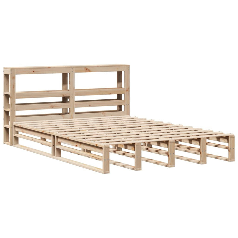 Bed Frame without Mattress 150x200 cm King Size Solid Wood Pine