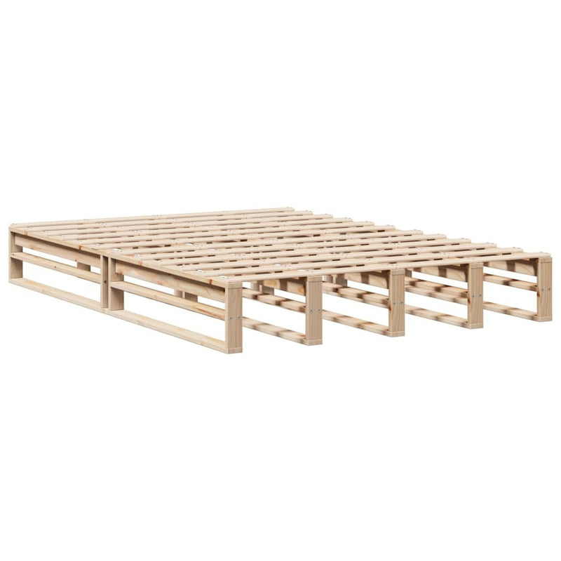 Bed Frame without Mattress 150x200 cm King Size Solid Wood Pine