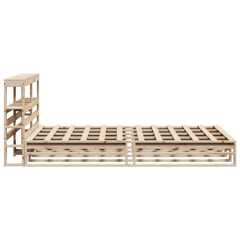 Bed Frame without Mattress 150x200 cm King Size Solid Wood Pine