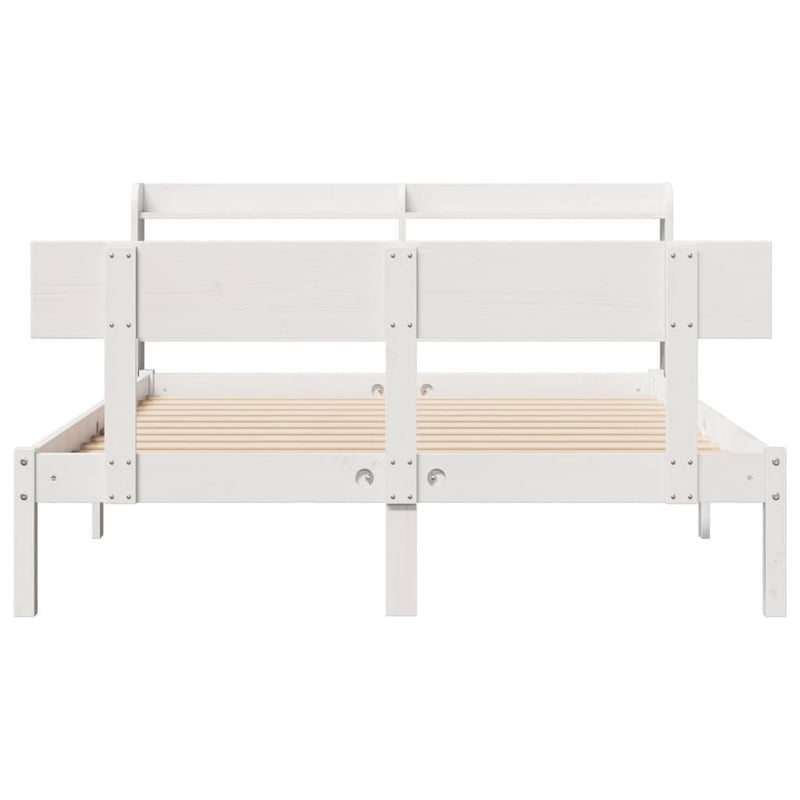 Bed Frame without Mattress White 140x190 cm Solid Wood Pine