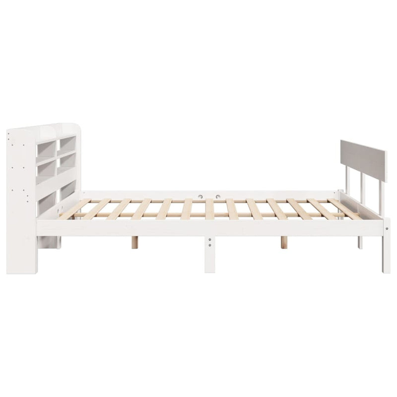 Bed Frame without Mattress White 140x190 cm Solid Wood Pine