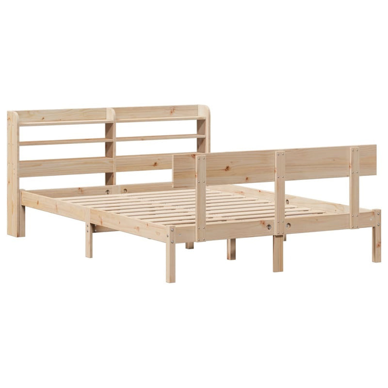 Bed Frame without Mattress 140x200 cm Solid Wood Pine