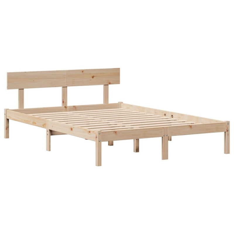 Bed Frame without Mattress 140x200 cm Solid Wood Pine