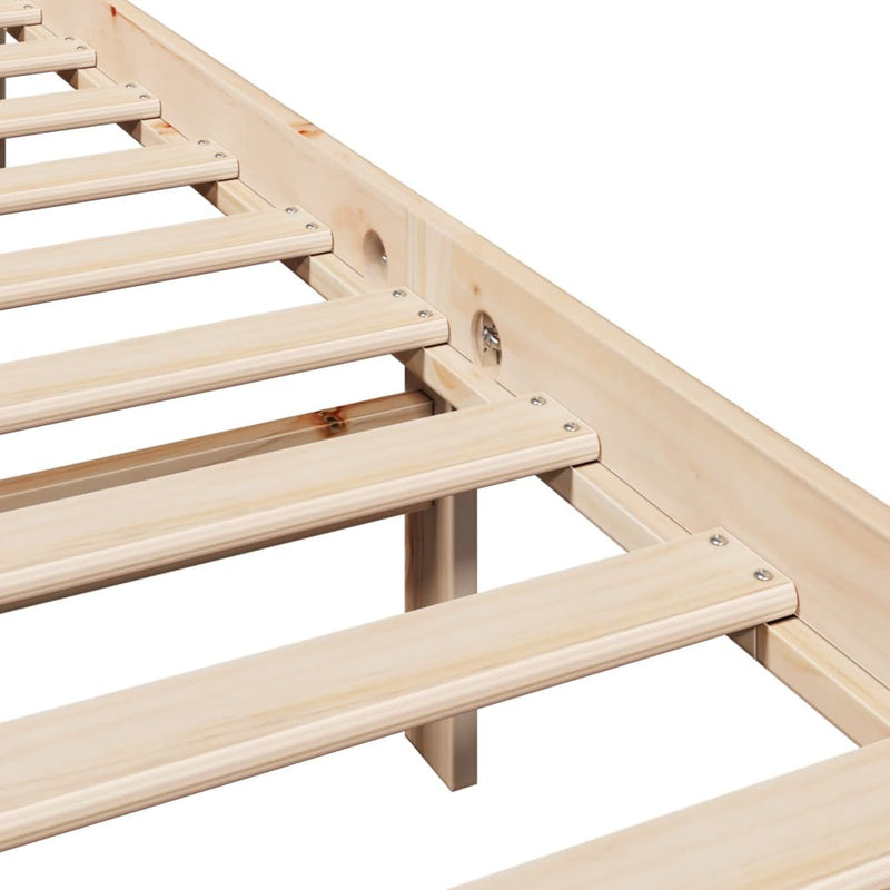 Bed Frame without Mattress 140x200 cm Solid Wood Pine