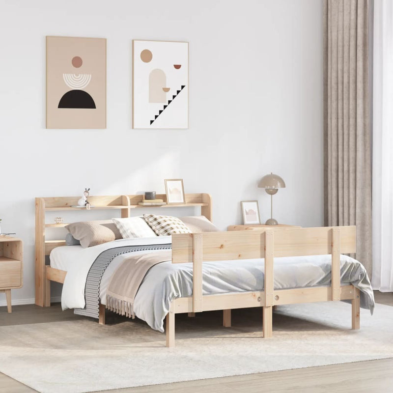 Bed Frame without Mattress 140x200 cm Solid Wood Pine