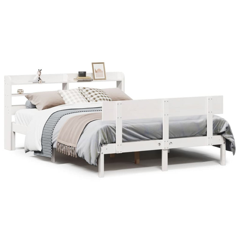 Bed Frame without Mattress White 160x200 cm Solid Wood Pine