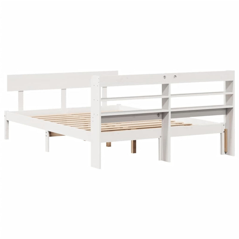 Bed Frame without Mattress White 160x200 cm Solid Wood Pine