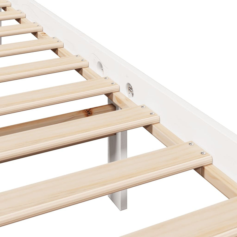 Bed Frame without Mattress White 160x200 cm Solid Wood Pine