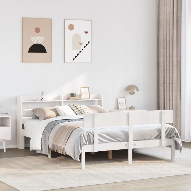 Bed Frame without Mattress White 160x200 cm Solid Wood Pine