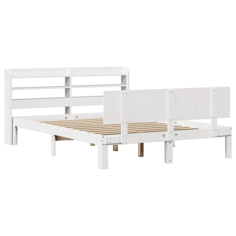 Bed Frame with Headboard without Mattress White 120x200 cm