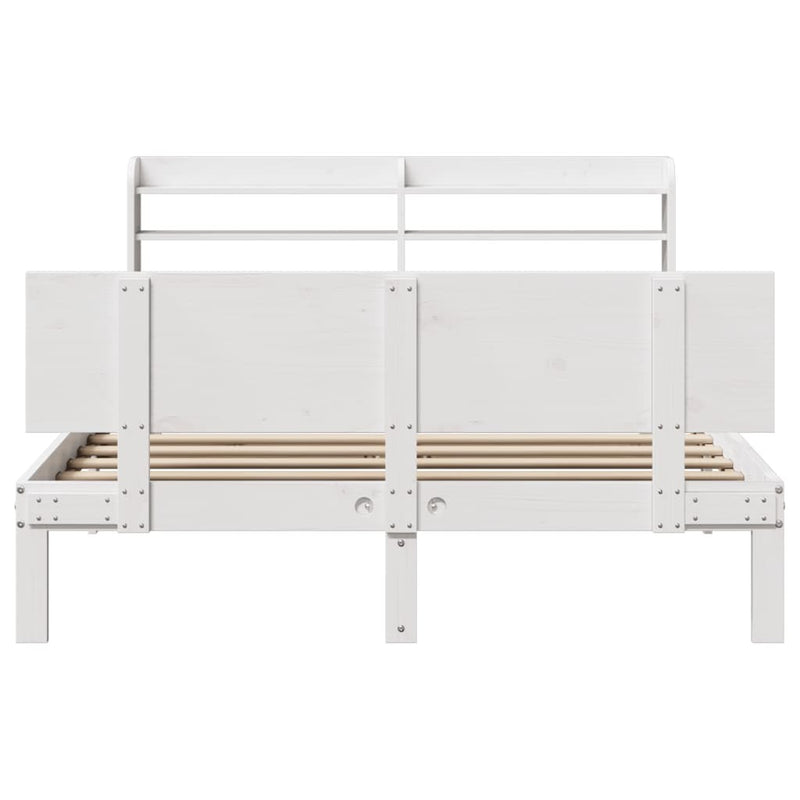 Bed Frame with Headboard without Mattress White 120x200 cm