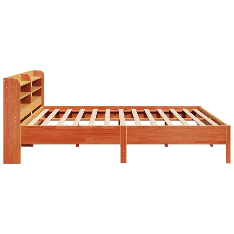 Bed Frame without Mattress Wax Brown 200x200 cm Solid Wood Pine