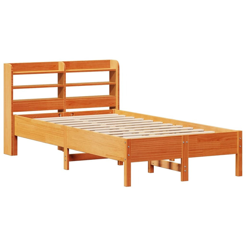 Bed Frame without Mattress Wax Brown 90x200 cm Solid Wood Pine