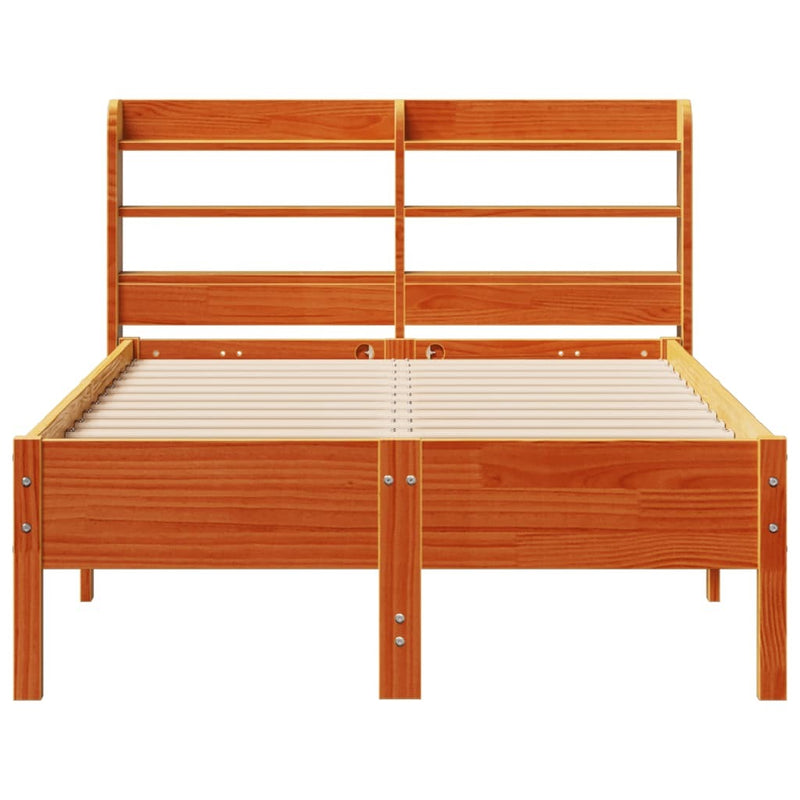 Bed Frame without Mattress Wax Brown 90x200 cm Solid Wood Pine