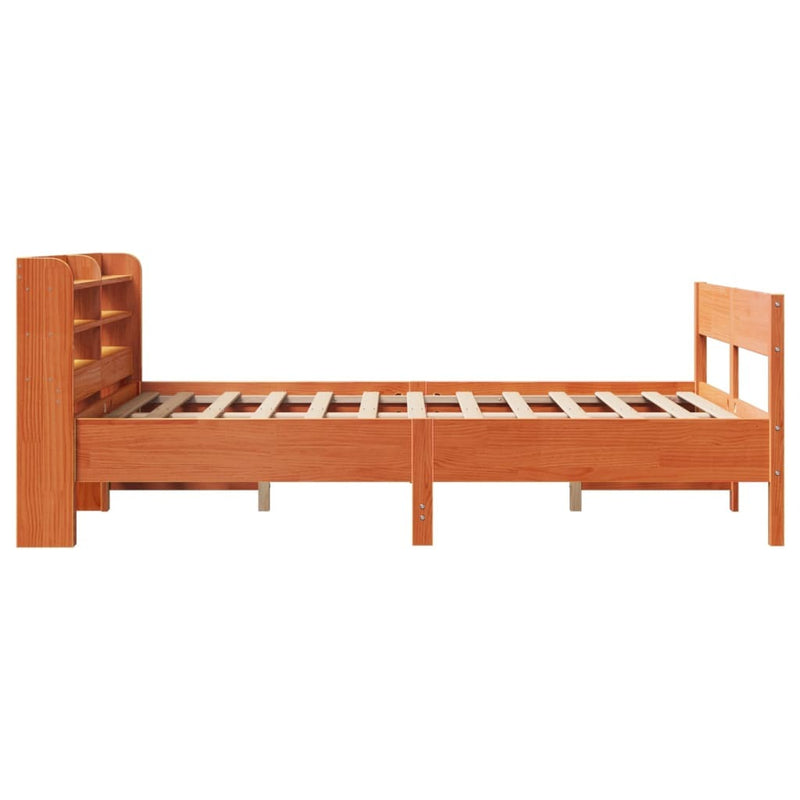 Bed Frame without Mattress Wax Brown 160x200 cm Solid Wood Pine