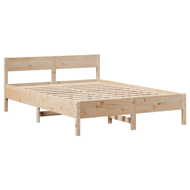 Bed Frame without Mattress 140x200 cm Solid Wood Pine