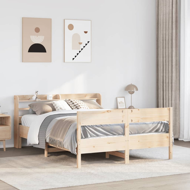 Bed Frame without Mattress 140x200 cm Solid Wood Pine