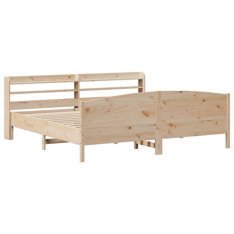 Bed Frame without Mattress 200x200 cm Solid Wood Pine