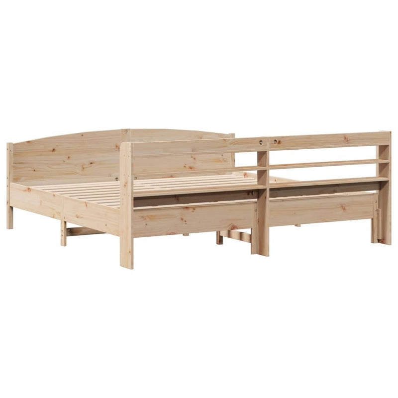 Bed Frame without Mattress 200x200 cm Solid Wood Pine