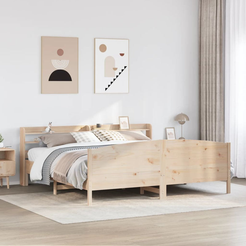 Bed Frame without Mattress 200x200 cm Solid Wood Pine