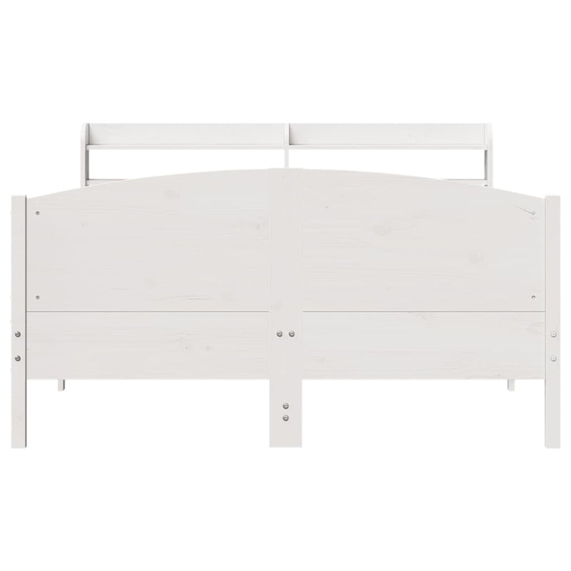 Bed Frame without Mattress White 140x190 cm Solid Wood Pine