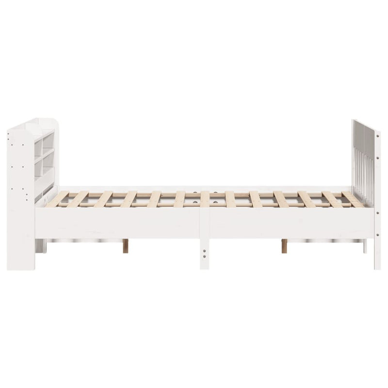 Bed Frame without Mattress White 150x200 cm King Size Solid Wood Pine