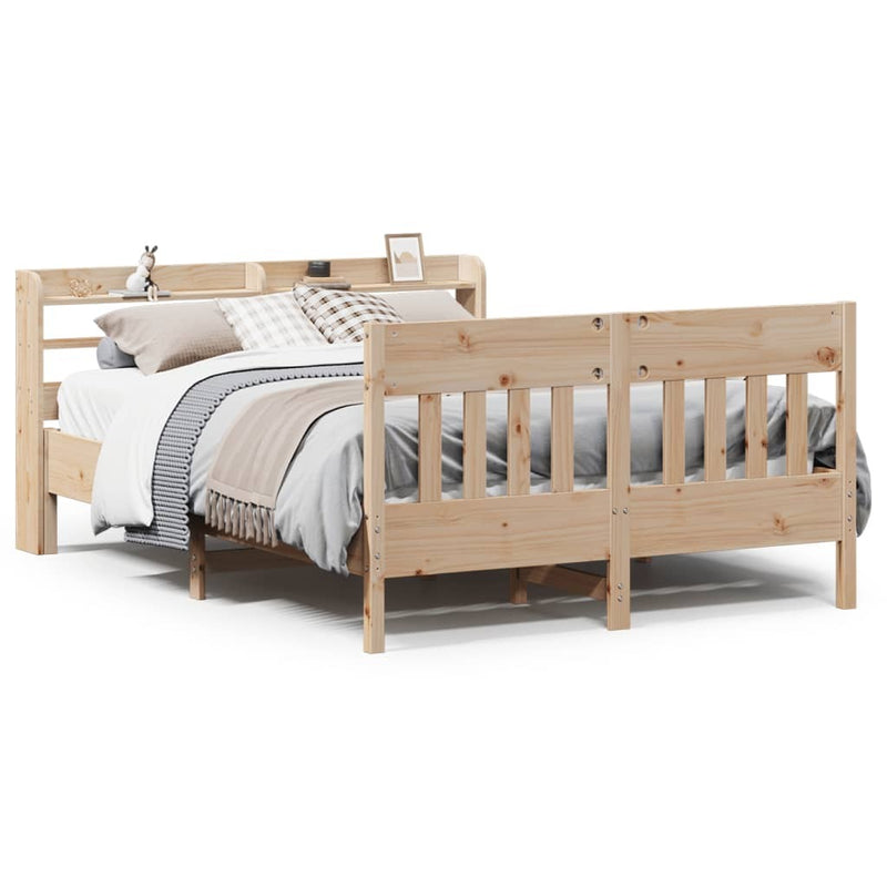 Bed Frame without Mattress 140x190 cm Solid Wood Pine