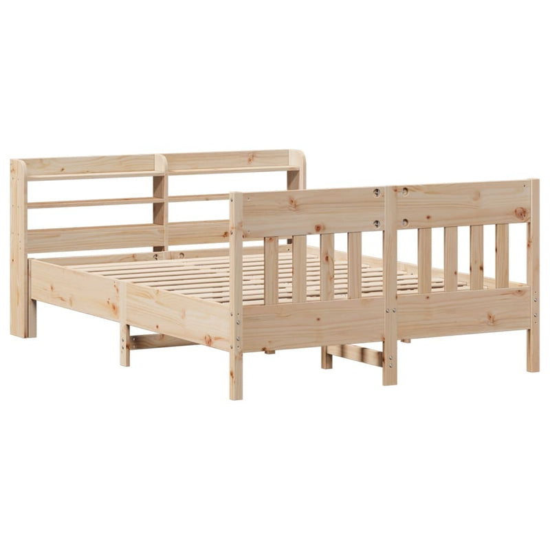 Bed Frame without Mattress 140x190 cm Solid Wood Pine