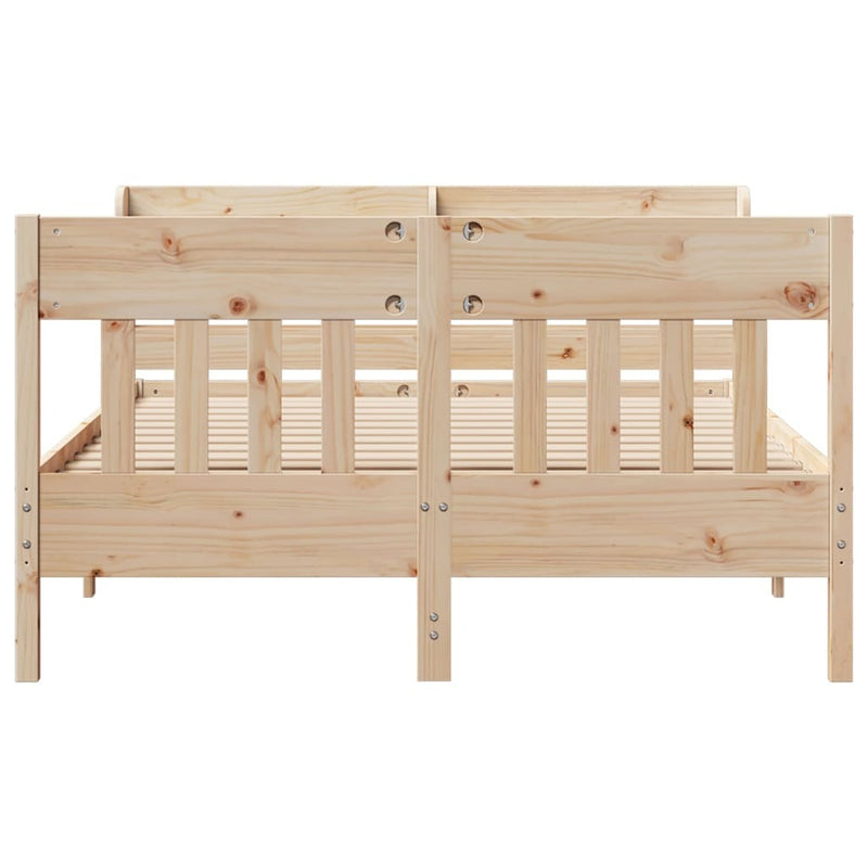 Bed Frame without Mattress 140x190 cm Solid Wood Pine