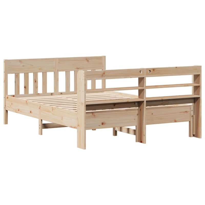 Bed Frame without Mattress 140x190 cm Solid Wood Pine