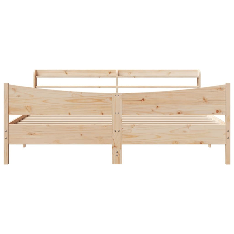 Bed Frame with Headboard 180x200 cm Super King Solid Wood Pine