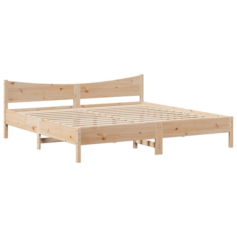 Bed Frame with Headboard 180x200 cm Super King Solid Wood Pine