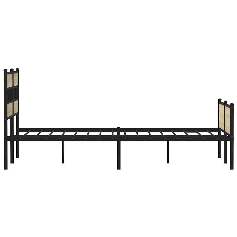 Metal Bed Frame without Mattress Sonoma Oak 160x200 cm