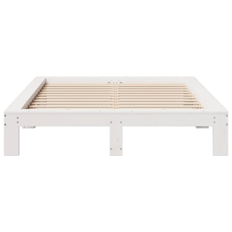 Bed Frame without Mattress White 140x200 cm Solid Wood Pine