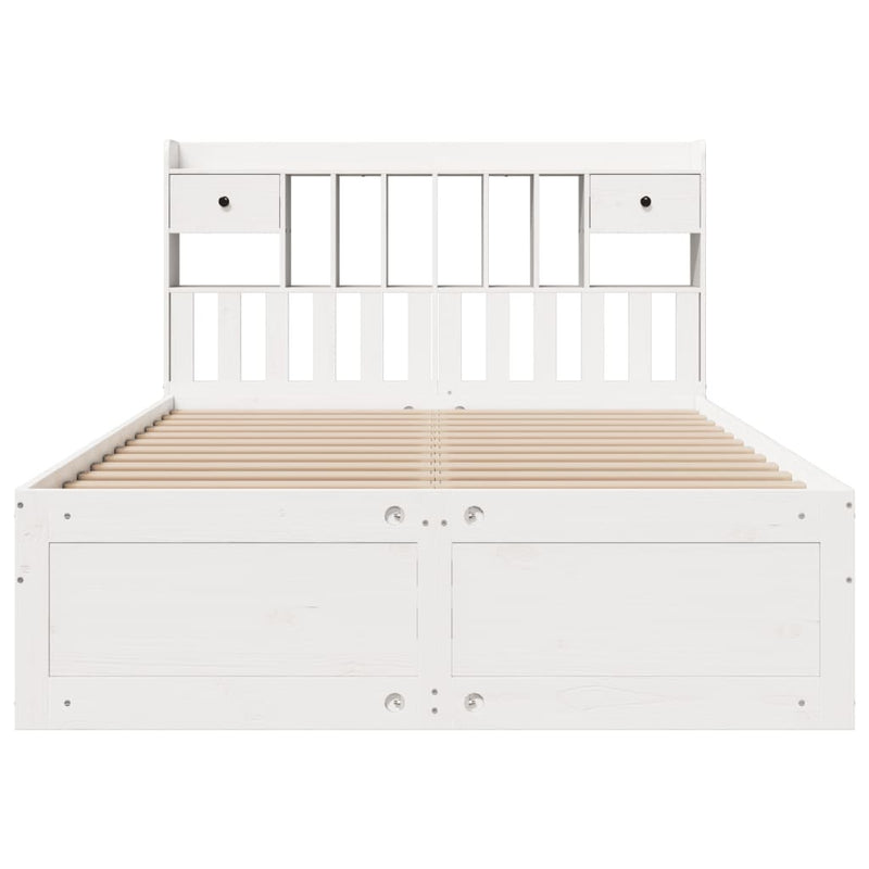 Bookcase Bed without Mattress White 160x200 cm Solid Wood Pine