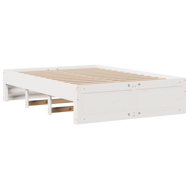 Bookcase Bed without Mattress White 160x200 cm Solid Wood Pine