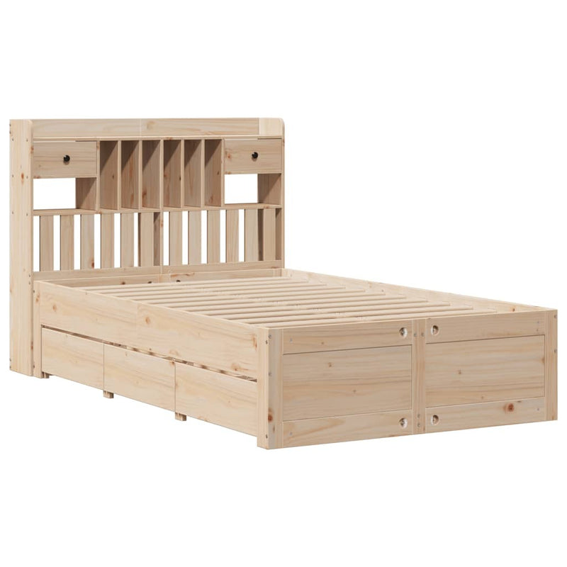 Bookcase Bed without Mattress 120x200 cm Solid Wood Pine