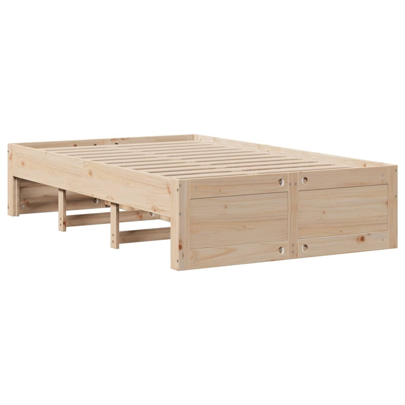 Bookcase Bed without Mattress 120x200 cm Solid Wood Pine