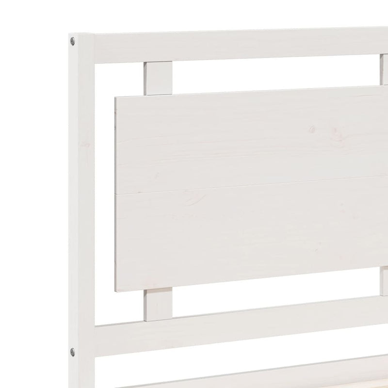 Extra Long Bed Frame without Mattress?White 100x210 cm Solid Wood