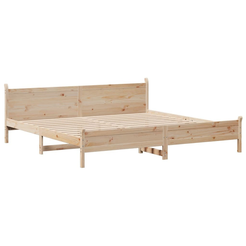 Bed Frame without Mattress 200x200 cm Solid Wood Pine