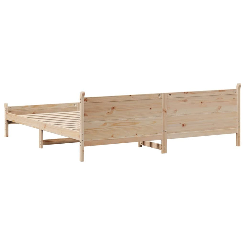 Bed Frame without Mattress 200x200 cm Solid Wood Pine