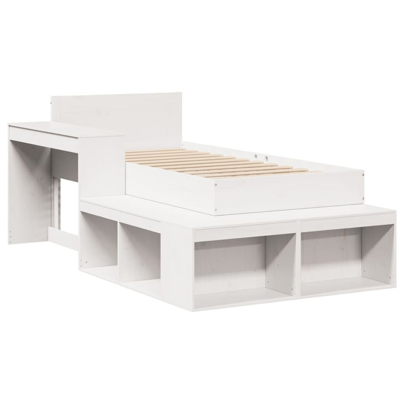 Bed Frame without Mattress White 75x190 cm Small Single Solid Wood Pine