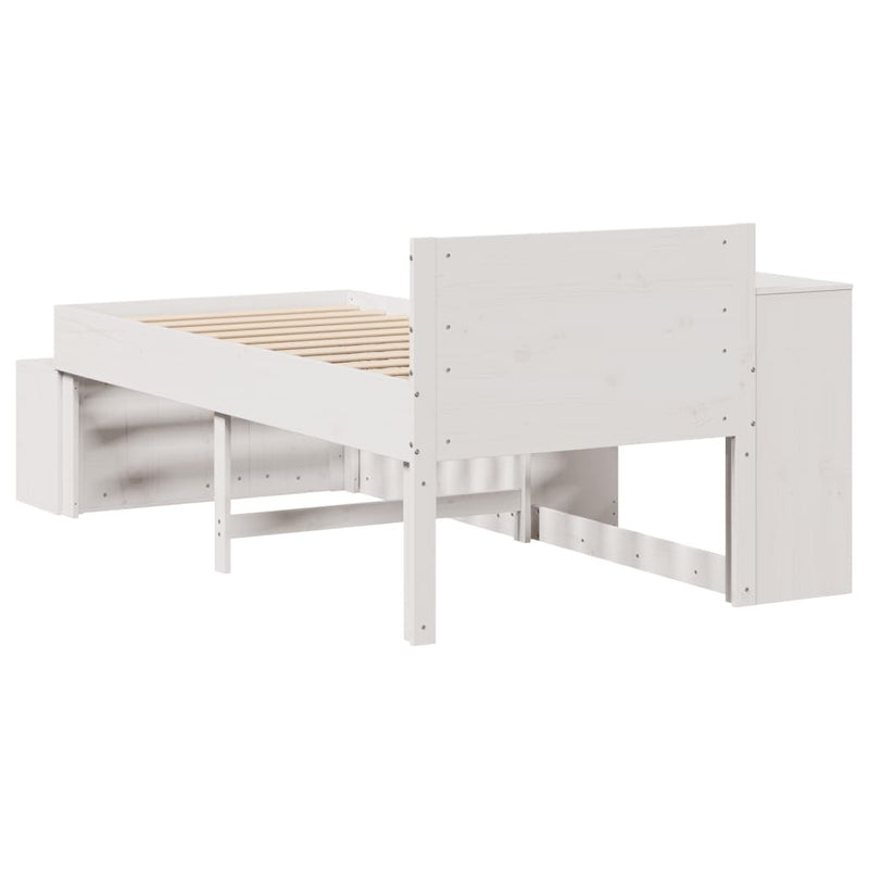 Bed Frame without Mattress White 75x190 cm Small Single Solid Wood Pine