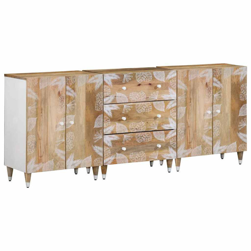 Sideboards 3 pcs 60x33.5x75 cm Solid Wood Mango