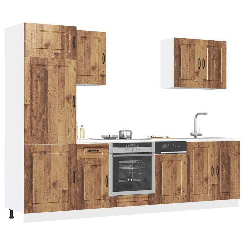 7 Piece Kitchen Cabinet Set Kalmar Old Wood Engineered Wood